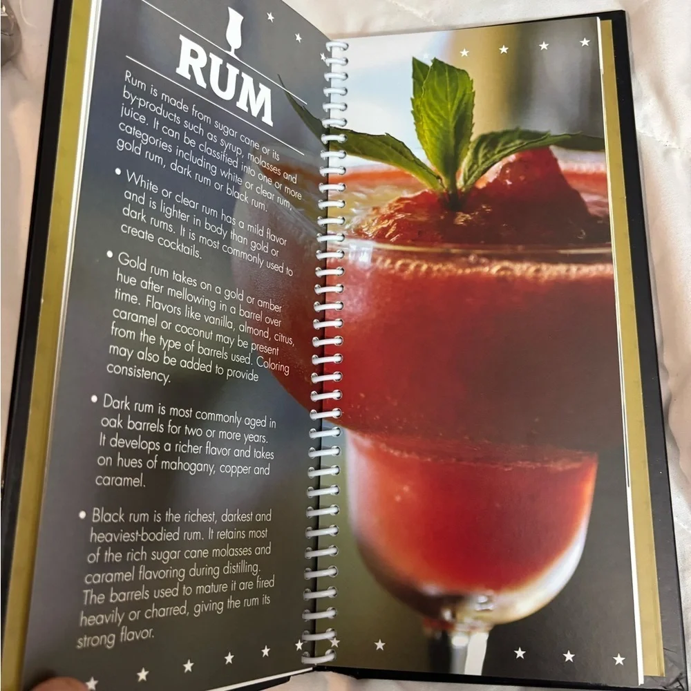 Black and Gold All your favorite Cocktail Recipe Book- whiskey Gin Brandy Rum